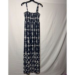 Soma maxi bra navy blue and white maxi dress size medium C23-5